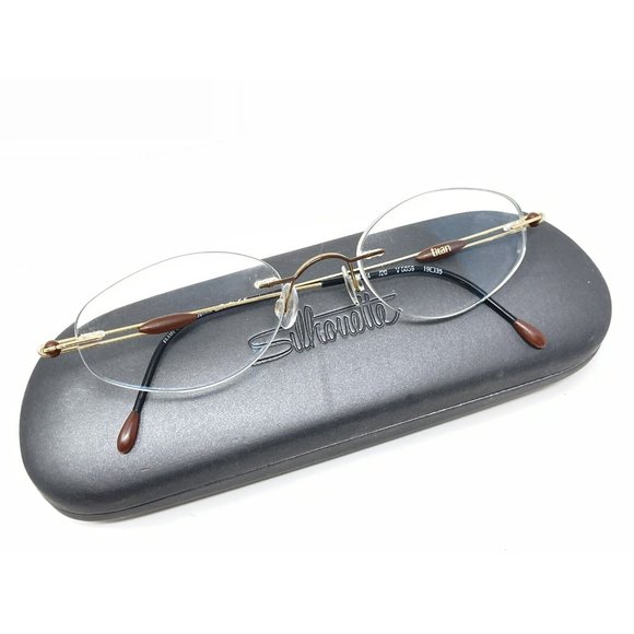 Silhouette M7374 /20 V 6059 19mm Frames Rim Less Eyeglasses Gold Brown main image 9